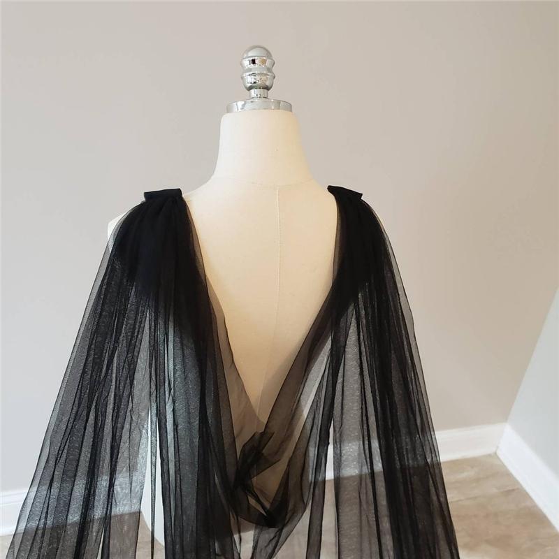 Classic Black Wraps Jacket Appliques Lace Long Bride Jackets For Strapless Bridal Dress Wedding Accessories Customized