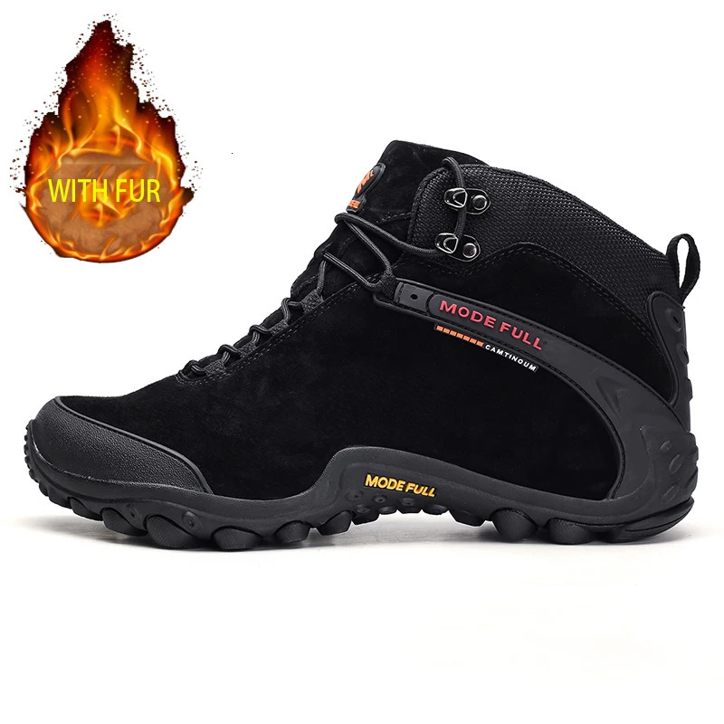 Cow Leather Winter Men Hiking Boots For Women Outdoor Waterproof Treeking Snow Shoes Climbing Mountain Hunting Walking Sneakers 250526