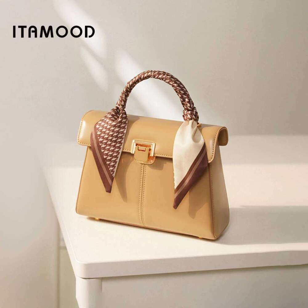 ITAMOOD Women Handbag Adjustable Shoulder Strap Genuine Leather Designer Brand Crossbody Lady Bag Fashion Scarf Decor