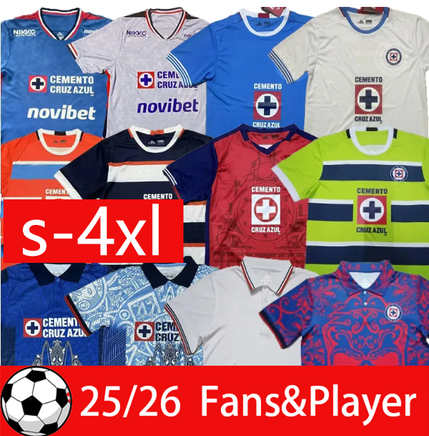 S 2XL 25 26 Cruz Azul Soccer Jerseys Liga MX Futbol Club 2025 2026 DITTA ANTUNA TABO ESCOBAR Fans Player Version Football Shirts NANO M. Men Kids Kits595636