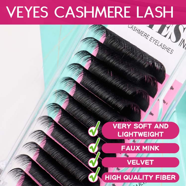 VEYES wholesale Customize Private Label Faux Mink Individual Lashes Supplies Lash Trays Volume Classic Cashmere Eyelash Extension