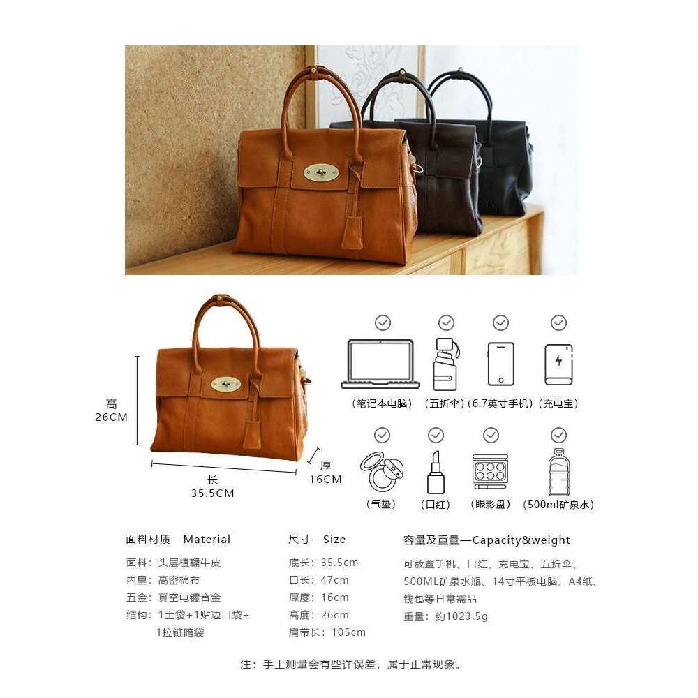 Fashion vintage designer handmade genuine leather women large capacity handbag cowhide multifunctional shoulder crossbody bag