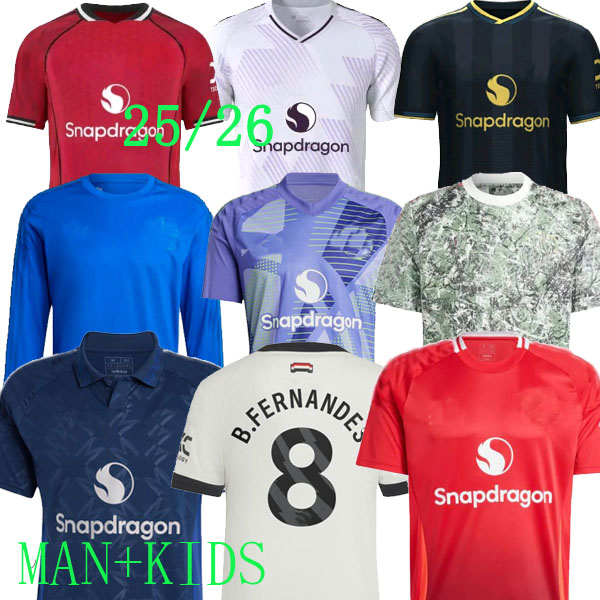 24 25 26 RASHFORD Stone Roses Soccer Jerseys GARNACHO HOJLUND George Best MARTINEZ CASEMIRO MOUNT Lunar third 2024 football shirt fans B. FERNANDES kids 2025