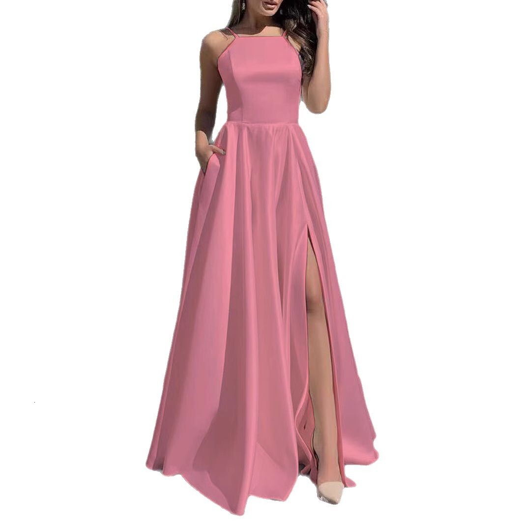 Long skirt white dress sexy new womens dress 2025 suspender high waist temperament dress