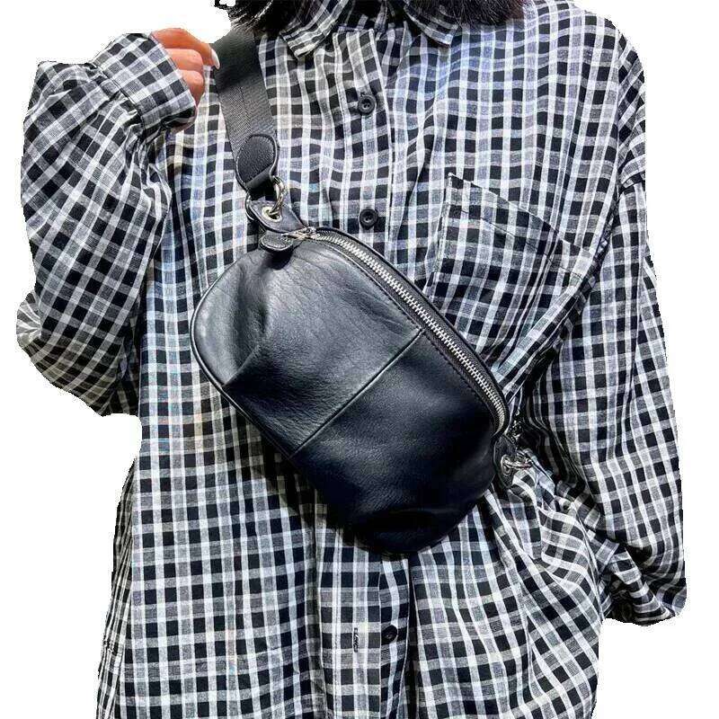 Designer Luxury Designer Luxury Natural Crossbody For Women Real Genuine Leather Shoulder Bag Vintage Solid Color Designer Female Travel Chest Bags