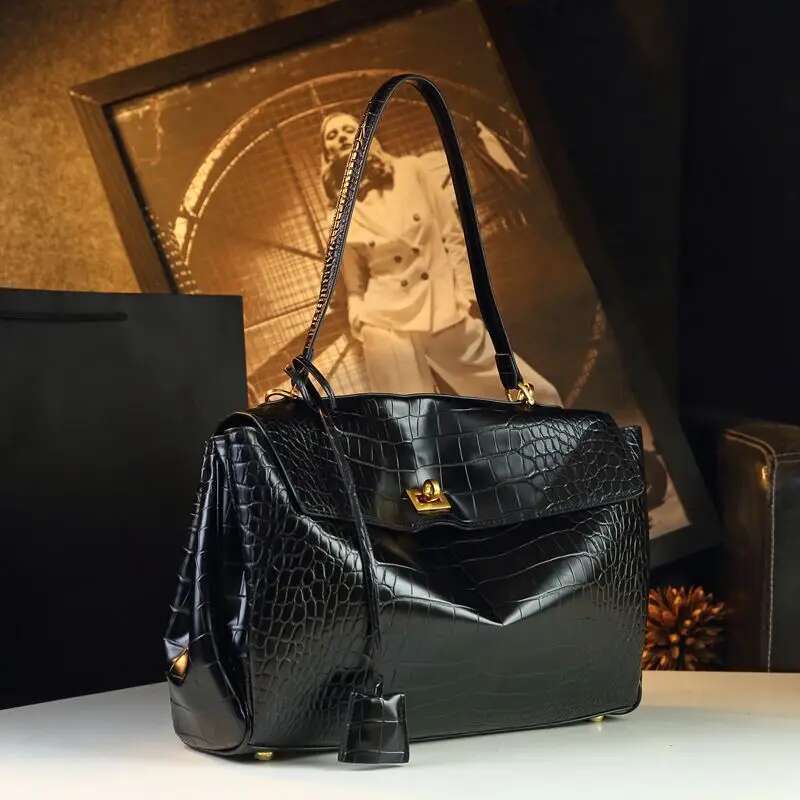 New Women s Handbags Crocodile Pattern Leather Large Capacity Shoulder Tote Bag Fashion Portable Bags bag