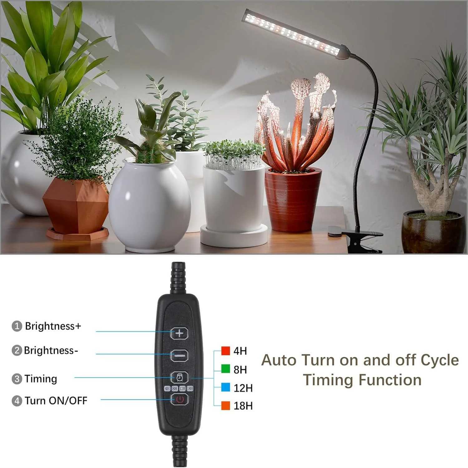 USB Clip Flat Tube LED Grow Light Full Spectrum 6000K 5V Phyto Lamp Indoor Greenhouse Fleshy Flowers Plants Growth LightingXJ250526