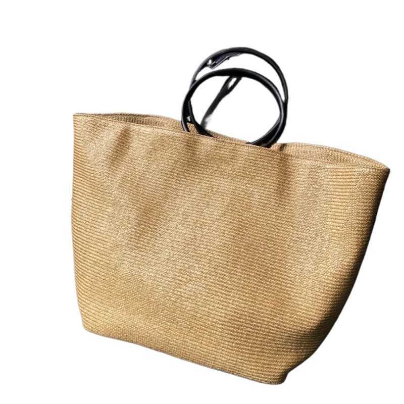 2025 Summer Large-capacity Womens Weave Straw Bags Simple Bali Bohemian Seaside Travel and Vacation Beach Shopping Tote W250524