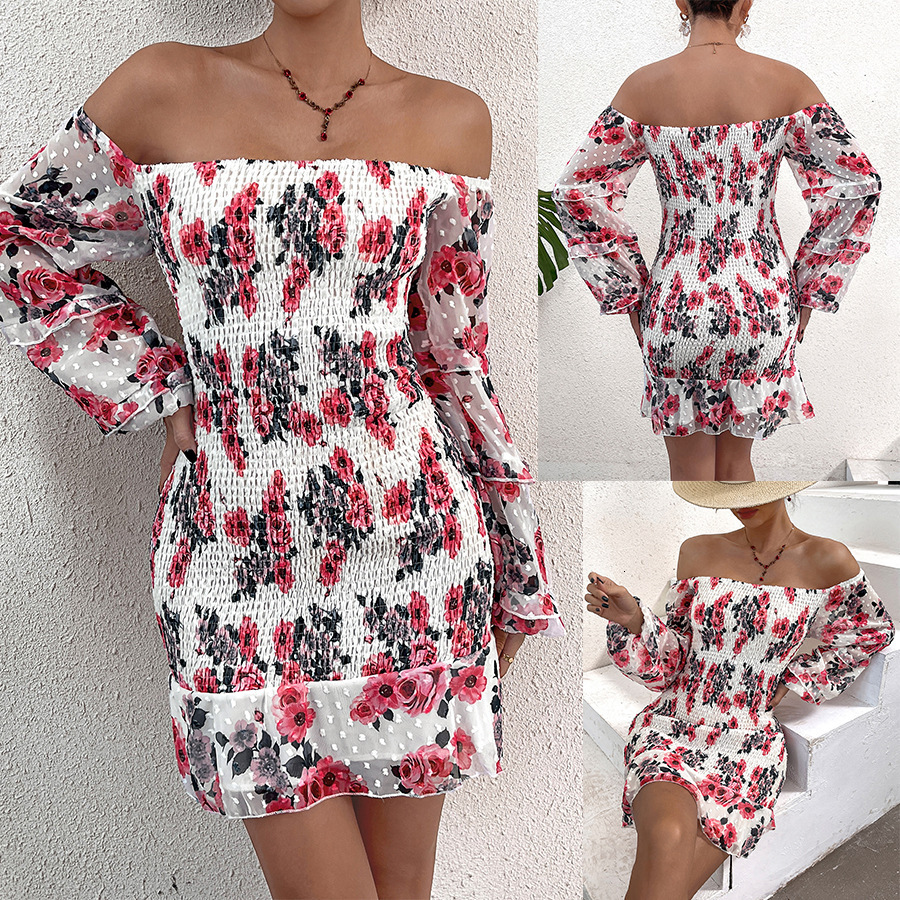 Small niche design style summer new solid color one shoulder elegant dress for women