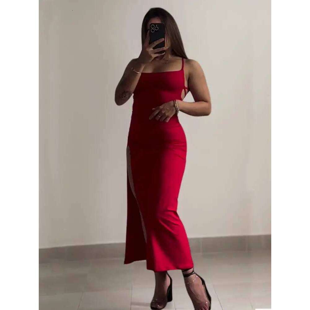 Hot Tight Dresses Explosive New Summer High Sensibility Halter Strap Spice Girl Bag Hip Dress Casual Knee Length Dresses