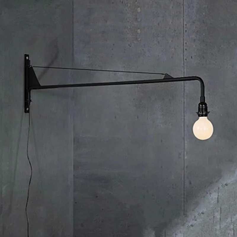 Potence Wall Lamp Loft American retro pipe light bedside Long arm swing lighting E27 artists decor kitchen wall decor lightXJ250526