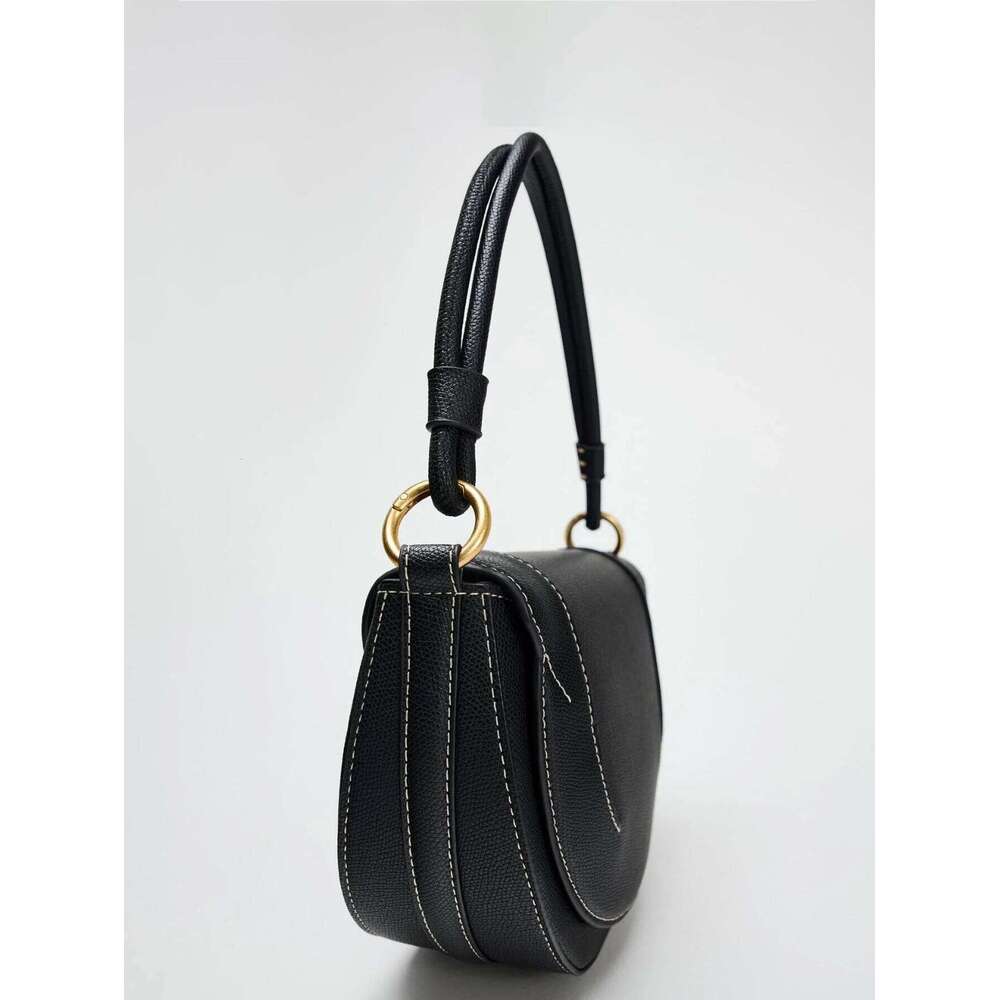 Women's Bags Designer Autumn And Winter New Women's Handbag Advanced Color Contrast Line Embellished Single Shoulder Crossbody Bag