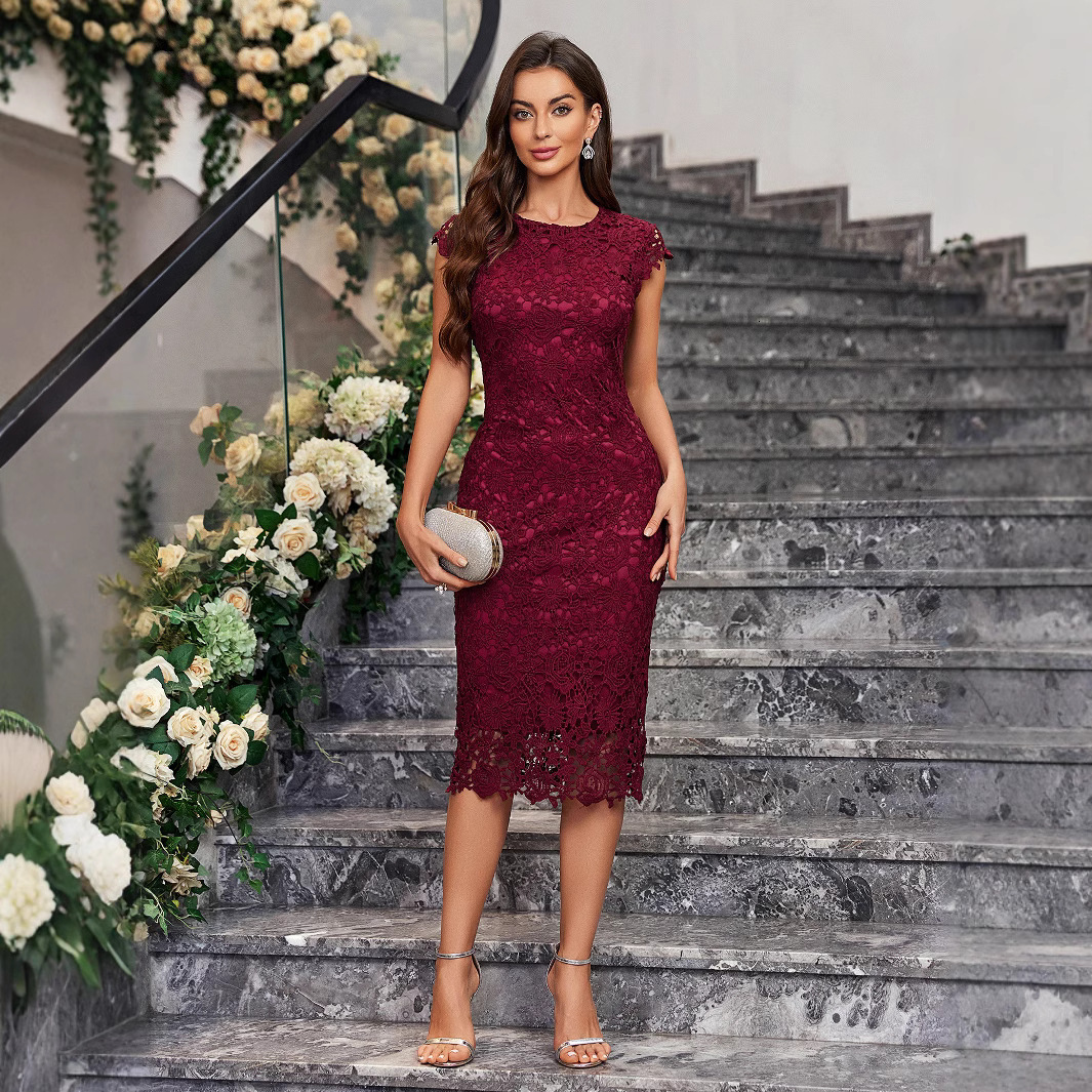 Dress pencil skirt sexy slim fit water look lace wrap buttocks skirt new product