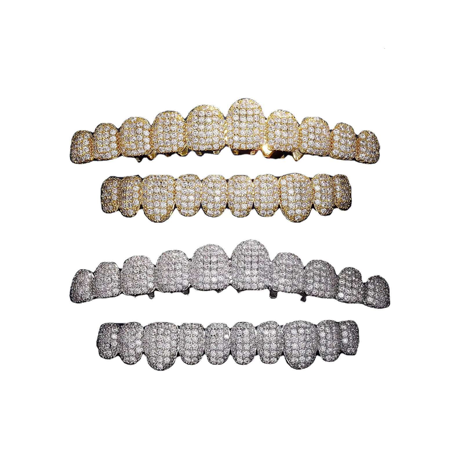 Custom Hip Hop Jewelry Shining 925 Sterling Silver VVS Moissanite Iced Out Grillz Teeth