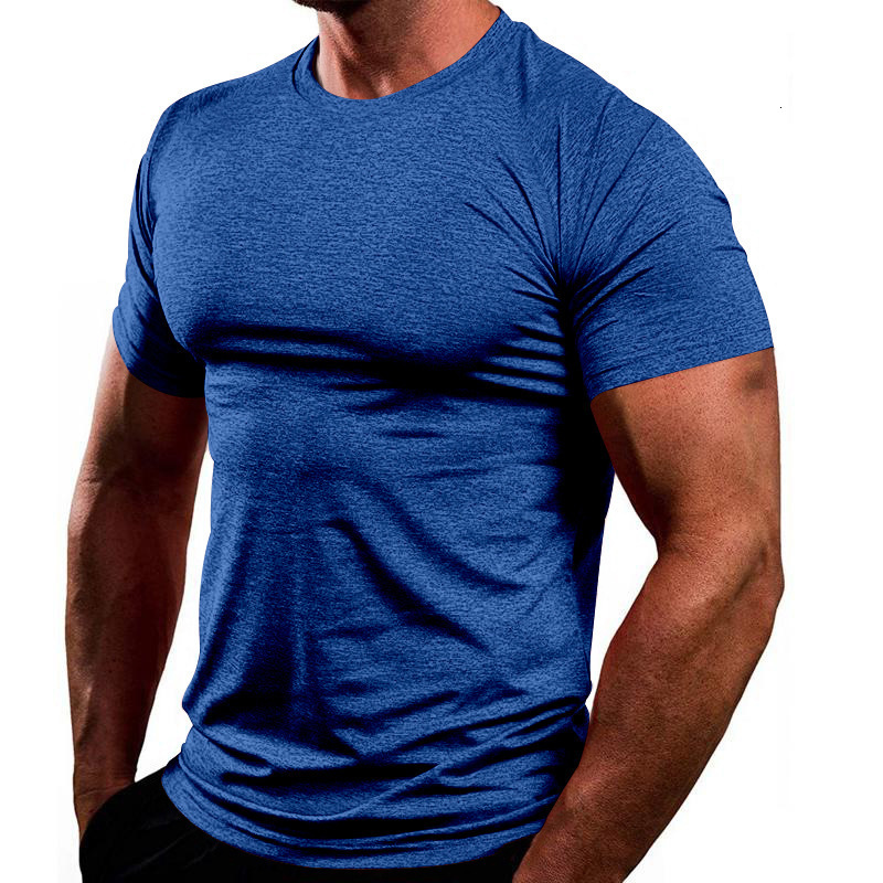 Summer Mens T-shirts Gym Running Training Cotton Round Neck Oversized T-Shirt Fashion Men Clothing Fitness Clothes Top 240806 - view 4