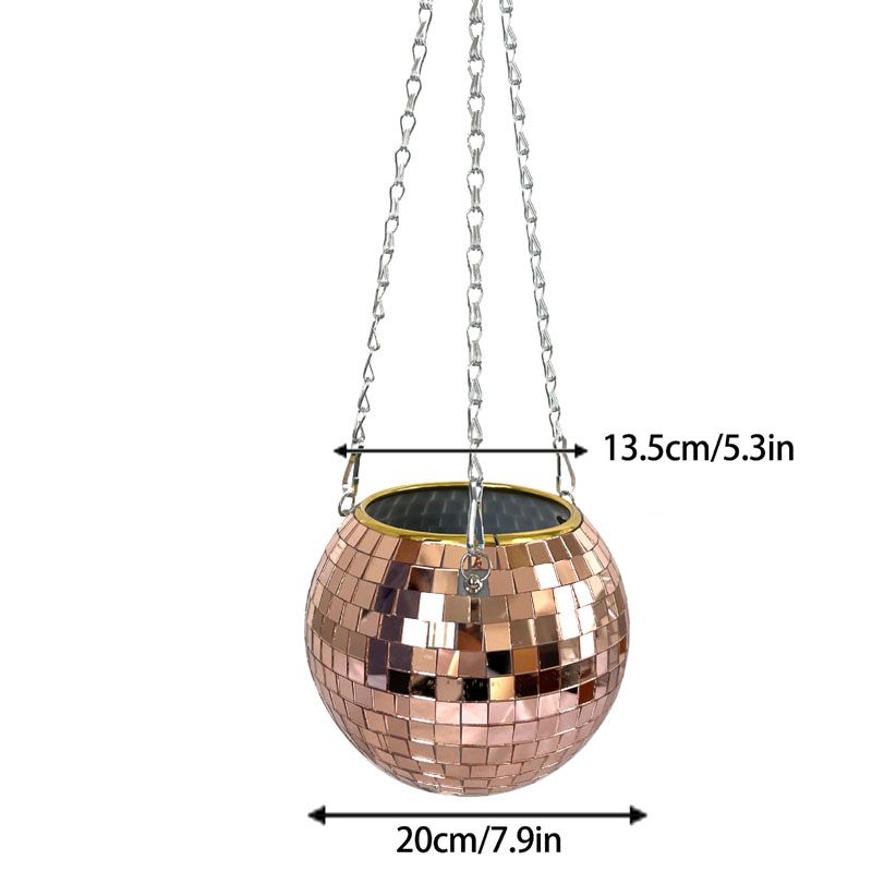 Disco Ball Planter Globe Shape Hanging Vase Flower Planter Pots Rope Hanging Wall Homw Decor vase Container room decoration