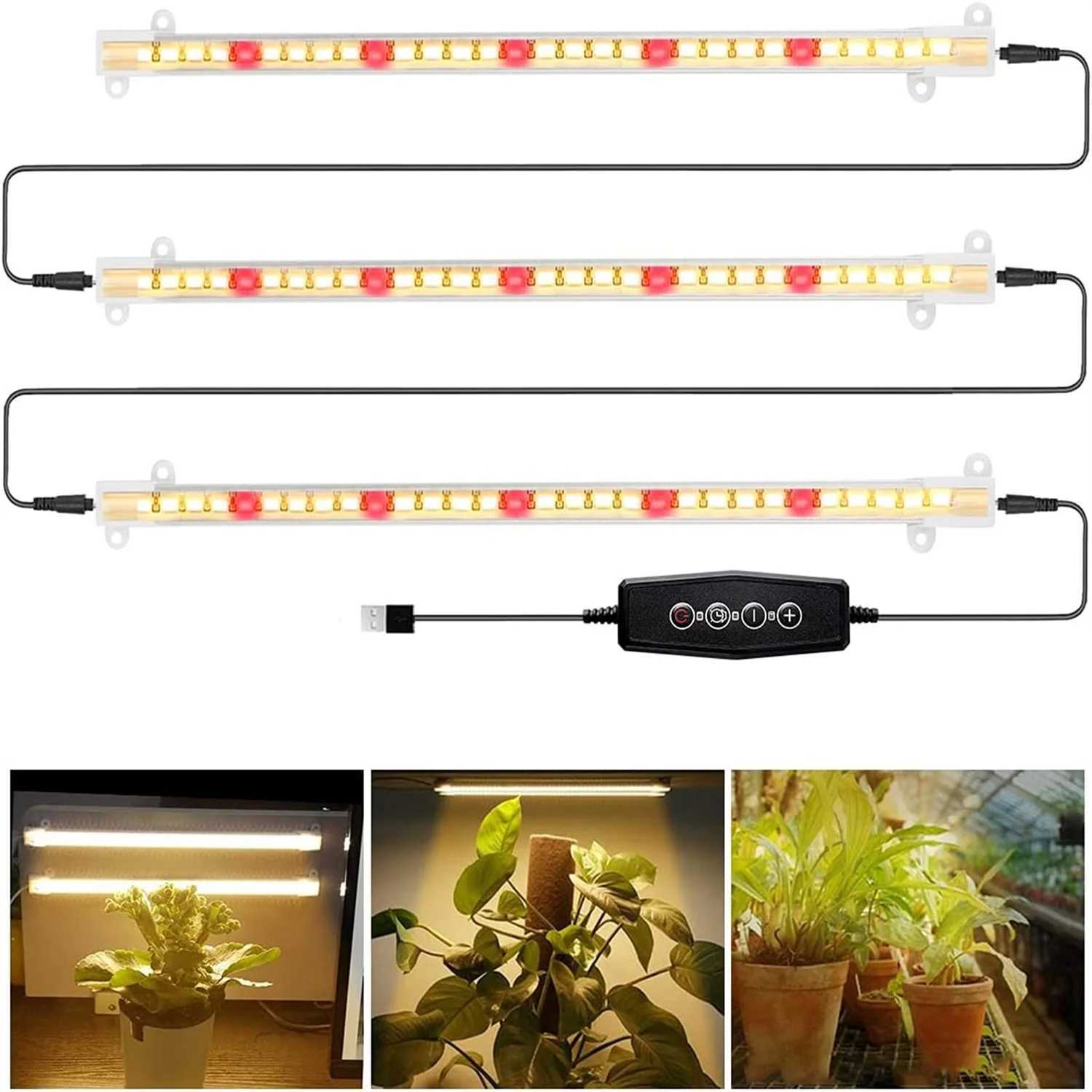 USB 5V LED Grow Light Timed Adjustment 4/8/12 Hours Dimmable Full Spectrum Indoor Hydroponics LED Lamp Growth LightingXJ250526