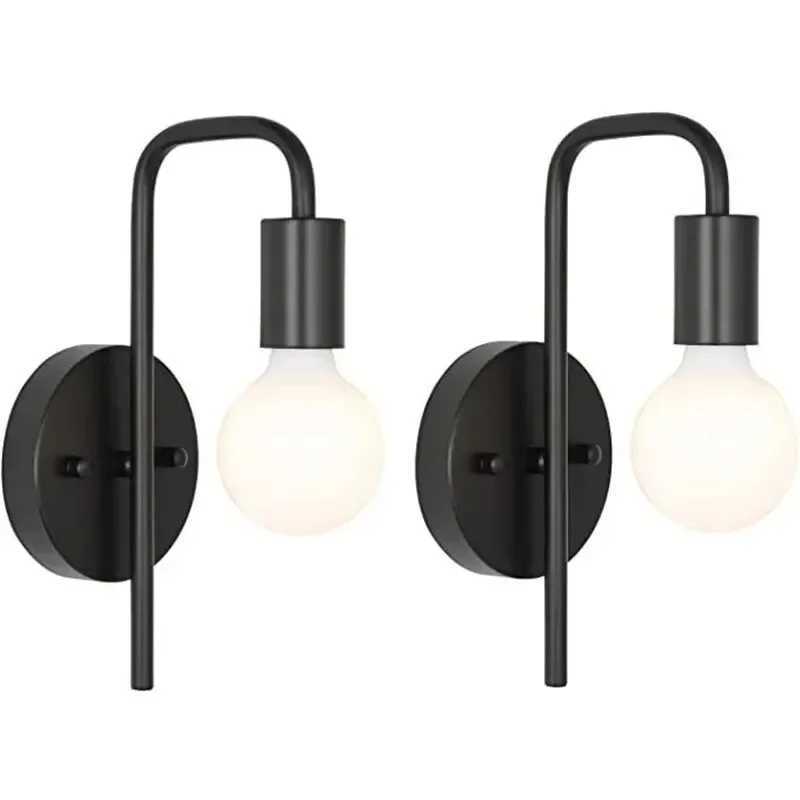 Nordic Bend Pipe Wall Lamp Iron Gold/Black Wall Decor Living Room Bedroom Shop Coffee Shop Bedside Lamp E27 Interior LightingXJ250526