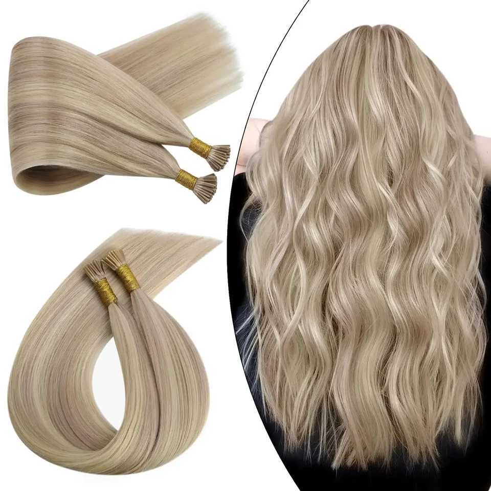 Ugeat I Tip Hair Extensions Human Hair Remy Fusion Hair 14-24 40g/80g Natural Straight Pre Bonded Hair Extensions S25526