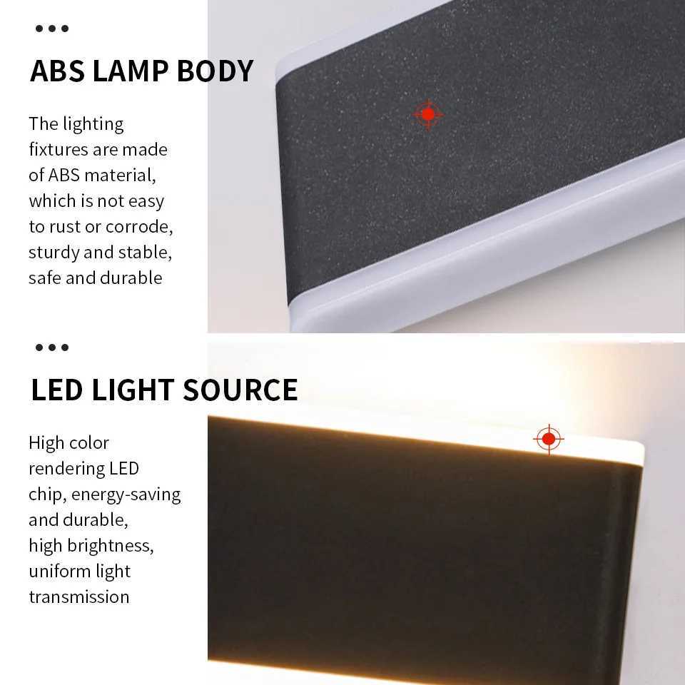 LED Outdoor Waterproof IP66 Wall Light Porch Garden Wall Lamp Indoor Home Decor Bedroom Living Room Decoration Lighting LampXJ250526