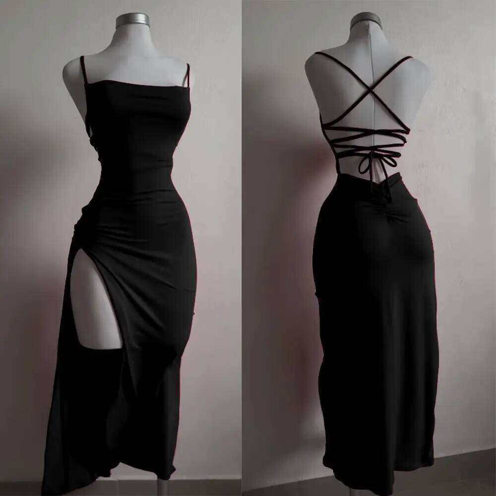 Hot Tight Dresses Explosive New Summer High Sensibility Halter Strap Spice Girl Bag Hip Dress Casual Knee Length Dresses