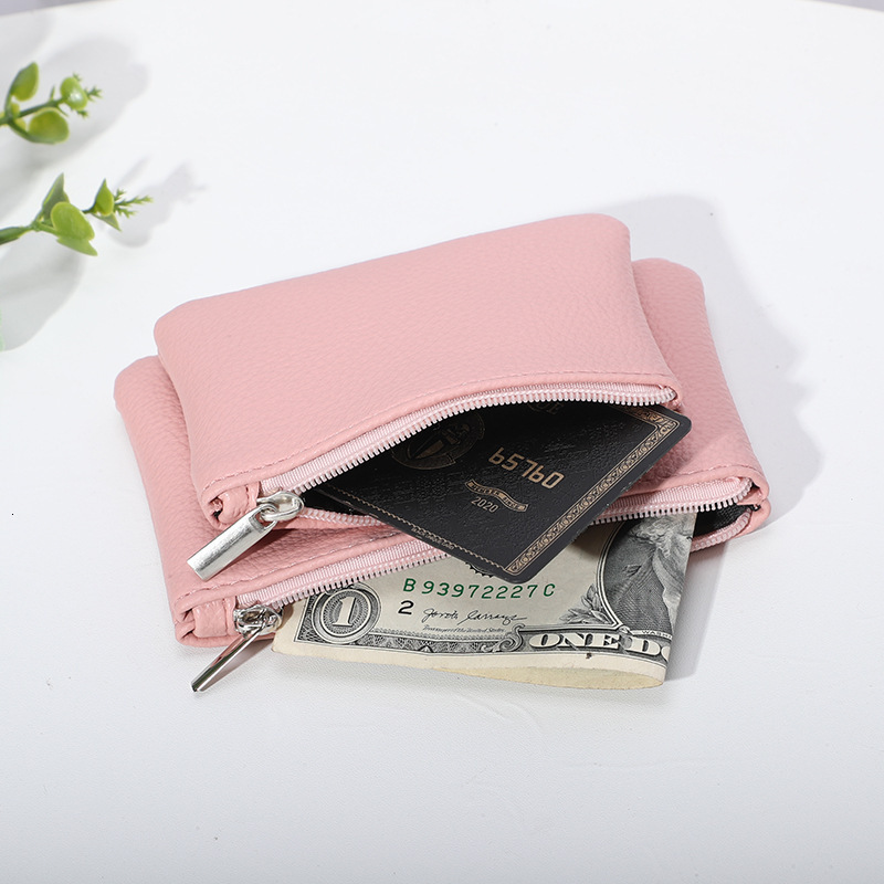 Fashion women s new solid color double layer fashion detachable change bag card key storage bag designer men fashion s fashion key bag