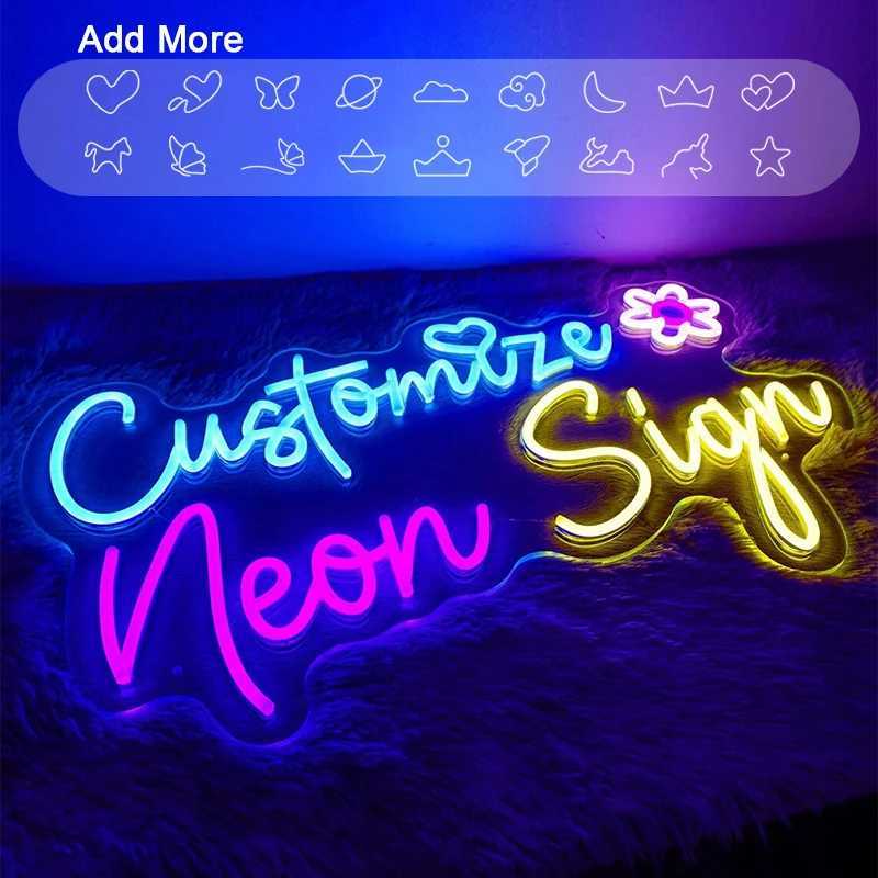 Neon sign custom Can Personalized RGB Neon Sign For Wedding Wall Decorations Birthday Bar Party Name Neon Signs Business W250526