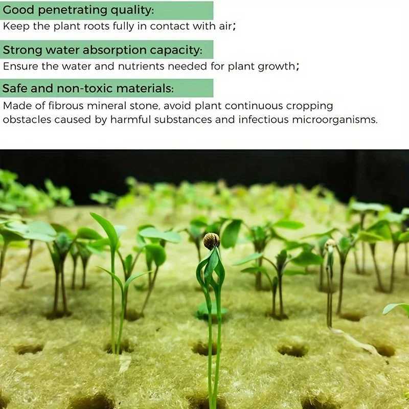 Hydroponic Growing Blocks Set of 100 for Nurture - Aeration Felt Plant Growth Blocks - Gardening Upgrade Essentials XJ250526
