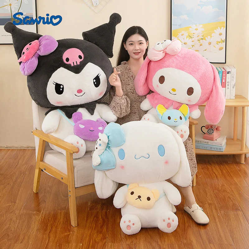 40/50cm Sanrio Kuromi My Melody Cinnamoroll Plush Dolls kawaii Soft Stuffed Pillow Anime Figure Cartoon Decor Kids Toys Giftsw250526