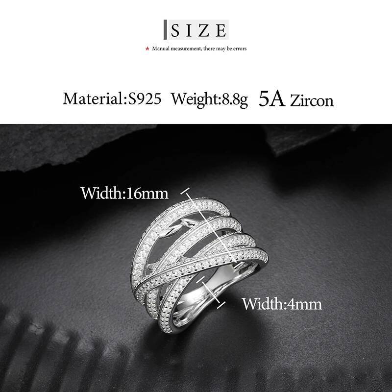 TUHE Unisex Sier Ring Moissanite Woman Hip Hop Jewelry