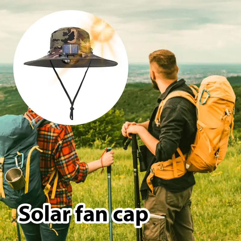 Solar Fan Hat With Solar Fan Rechargeable Lightweight Fishing Hats Outdoor Sunshade For Mountaineering Outdoor Activities250522