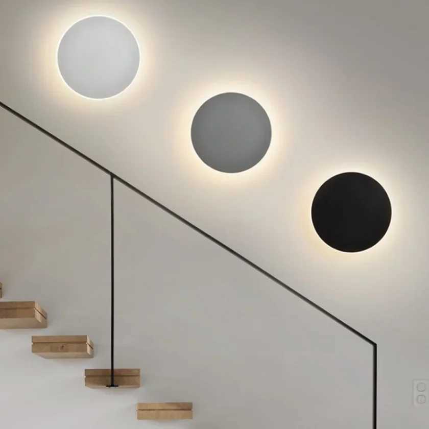LED Round Wall Lights for Hallway Living Room Bedroom Aisle Modern Sconce Lamp Decoration Lighting Induction Switch BackgroundXJ250526