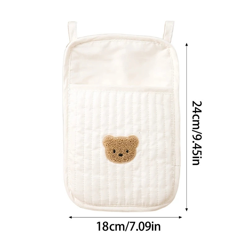 Bedside Hanging Bag Quilted Cotton Organizing for Toy and Diaper Baby Outdoor Strollers Storage Pocket 250517z