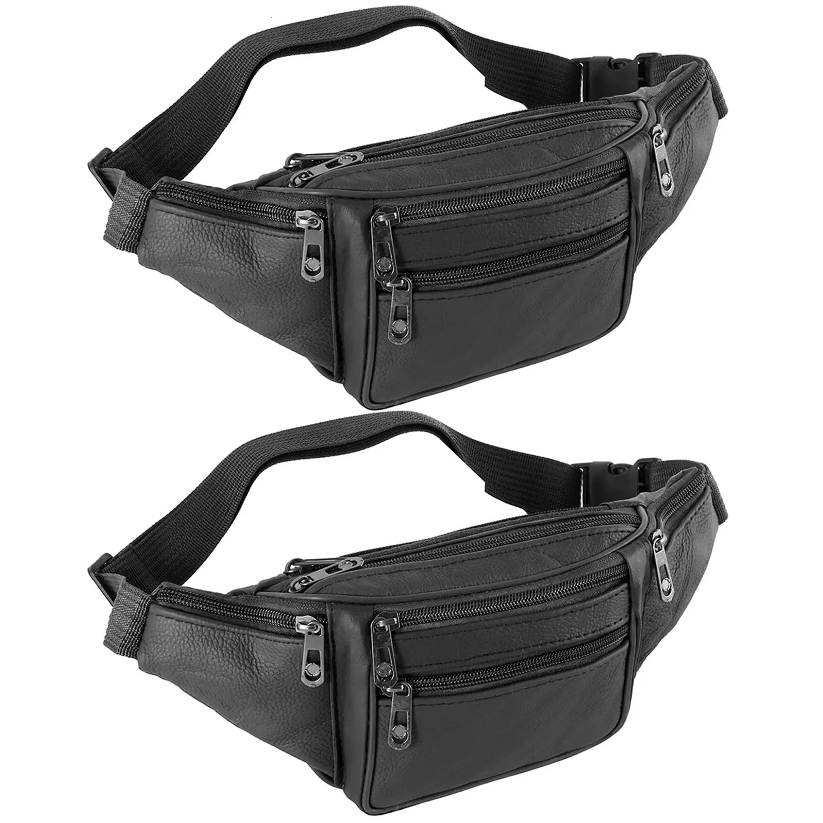 Fanny Packs for Women Men Fashion Waist Pack Belt Bag with 7 Zipper Pockets Adjustable Belt Casual Hip Bum Bag for Travel Women 250526