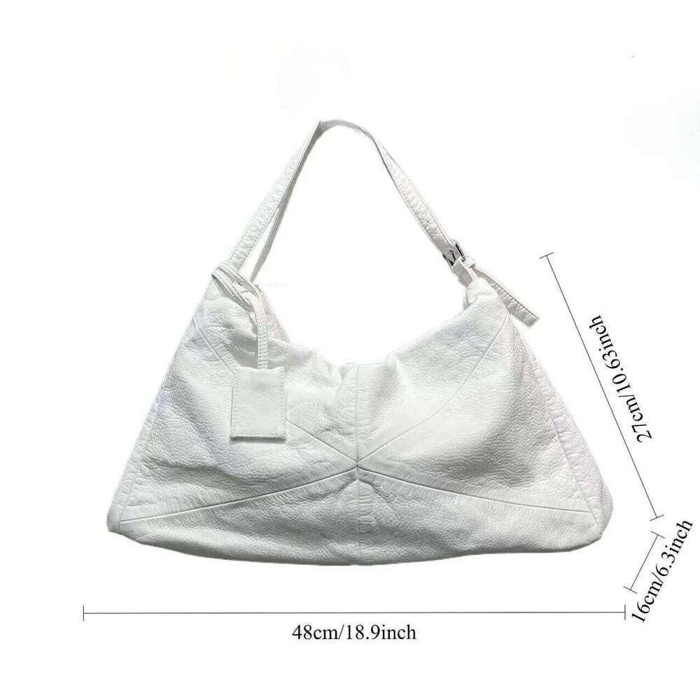 Women's Bags Designer Ladies' Fashion Y2k Hot Girl Washed And Worn Shoulder Bag, Large Capacity Retro Vegan Leather Street Handbag