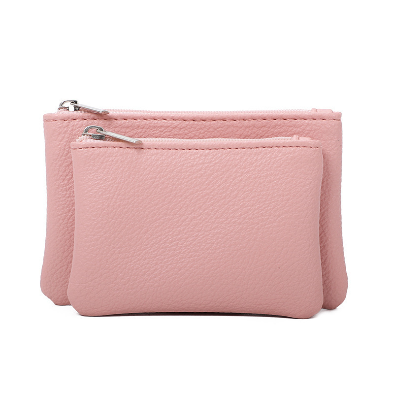 Fashion women s new solid color double layer fashion detachable change bag card key storage bag designer men fashion s fashion key bag