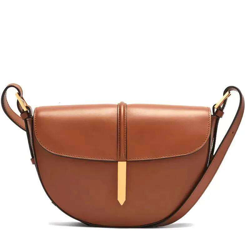 Designer Bag Commuting Women S Armpit Saddle Solid Color Cowhide Fashionable Single Shoulder Crossbody Half Moon