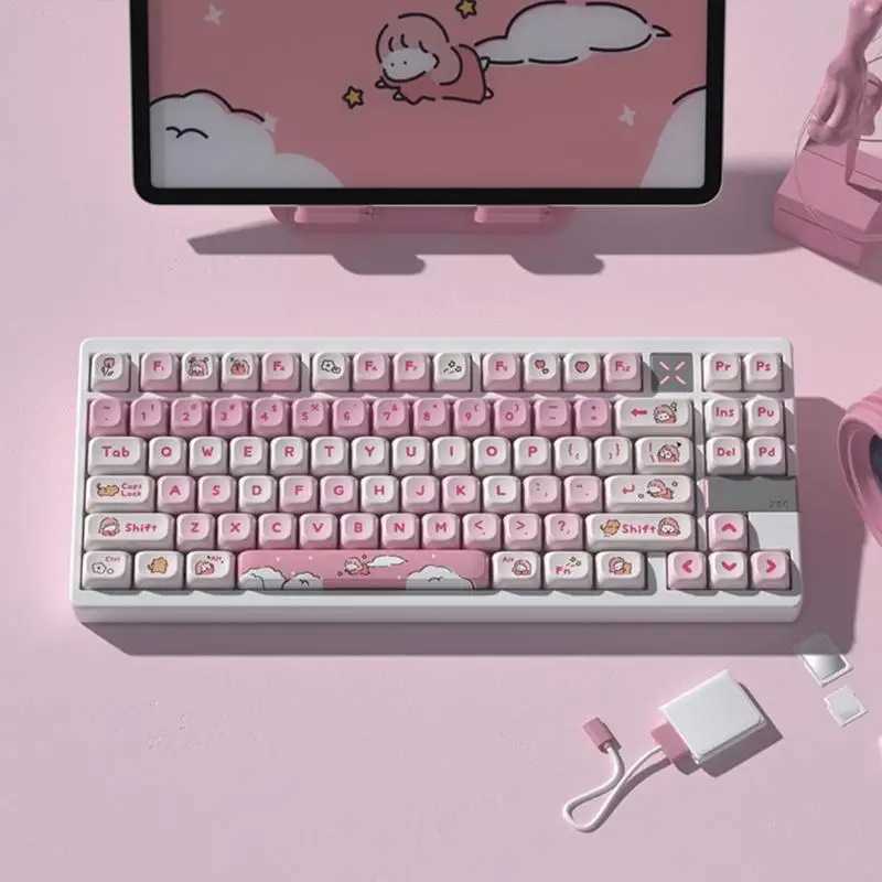 D7YC 1Set Keyca Lazy Theme Keycap For 61/87/104/108 Mechanical Keyboards R250526