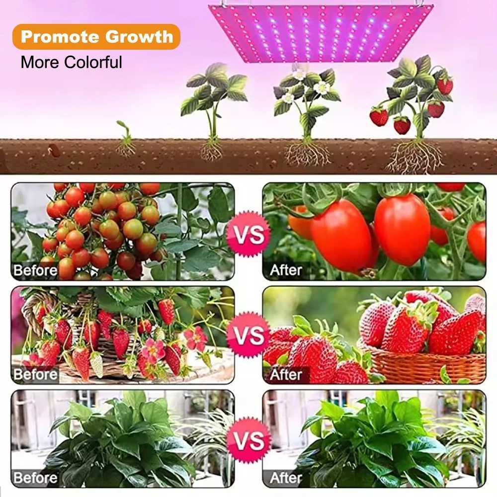 45W Full Spectrum LED Grow Light UV/IR 169 LEDs Plant Lamp Energy-Saving with Hanging Stands for Herbs/Vegetables Indoor GardenXJ250526