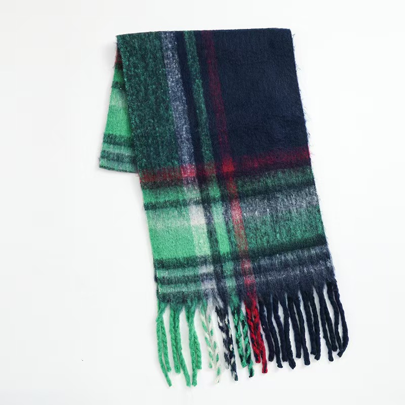 T804 cashmere scarf women's winter warm thick solid color men's scarf autumn and winter thick tassel wool scarf