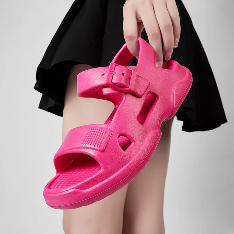 Ankle Buckle Eva Sandals Women Comfortable Soft Sole Sports Woman Lightweight Non Slip Beach Sandle Female 250526BJ