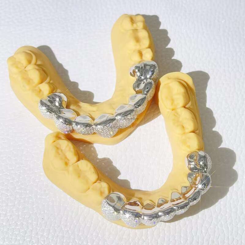 Wuzhou Zuanfa Jewelry Fully Iced Out Rapper Jewelry Custom Made VVS Moissanite Diamond Grillz