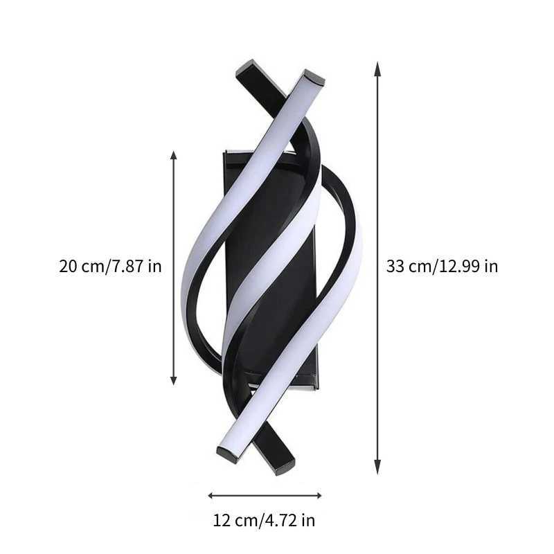 Curved Spiral Design LED Wall Lamp for Bedroom Bedside Corridor Living Room Staircase Corridor Lighting Fixture Home Decor LightXJ250526