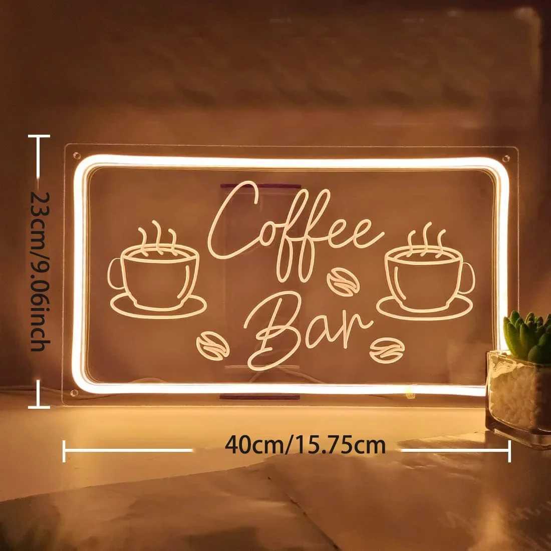 Coffee Bar Neon Sign Light for Restaurant Coffee Shop Cafe Bar Beer Pub Store Ad Display LED Home Birthday Party Wall Sign Decor W250526