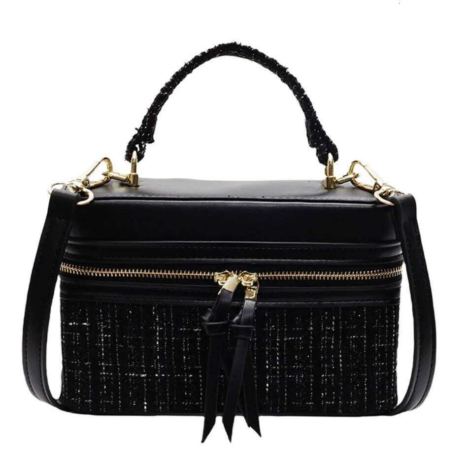 Women's Bags Designer Vintage Woolen Box Handbags Designer Shoulder Crossbody Bags For Women New Square Chains Sling Bag Clutch Lady