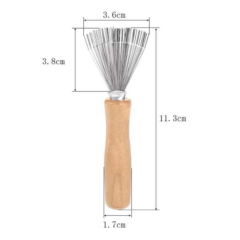 1PCS Wooden Comb Cleaner Delicate Cleaning Removable Hair Brush Comb Cleaner Tool Handle Embeded Tool Broken Hair Cleaner R250526