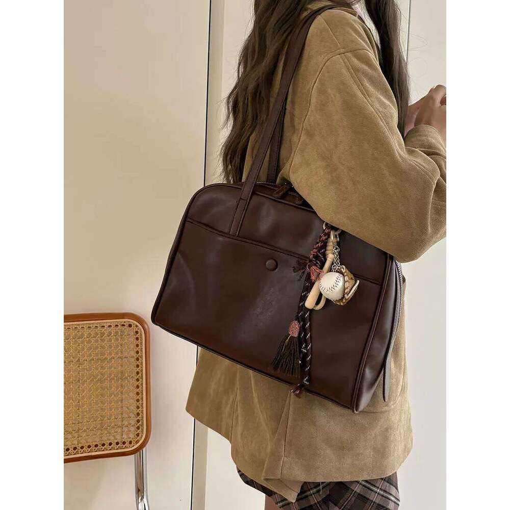 Retro Coffee Shoulder Bags Wallet Women Pu Leather Soft Bagutte Female Large Capacity Tote Bag Handbag
