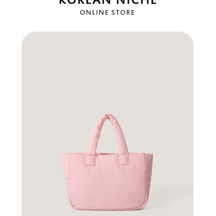 New Autumn And Winter Japanese And Korean Niche Ins Lightweight Nylon Cotton Handbag For Women Simple Casual Large Capacity Tote Bag