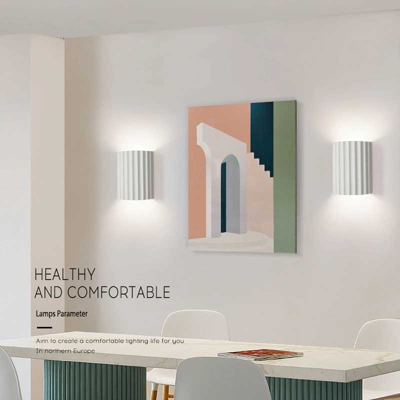 Dropshipping Nordic LED Wall Lamp Modern Macarone Resin Wall Lights Bedroom Bedside Home Decor Background Wall Lighting FixturesXJ250526