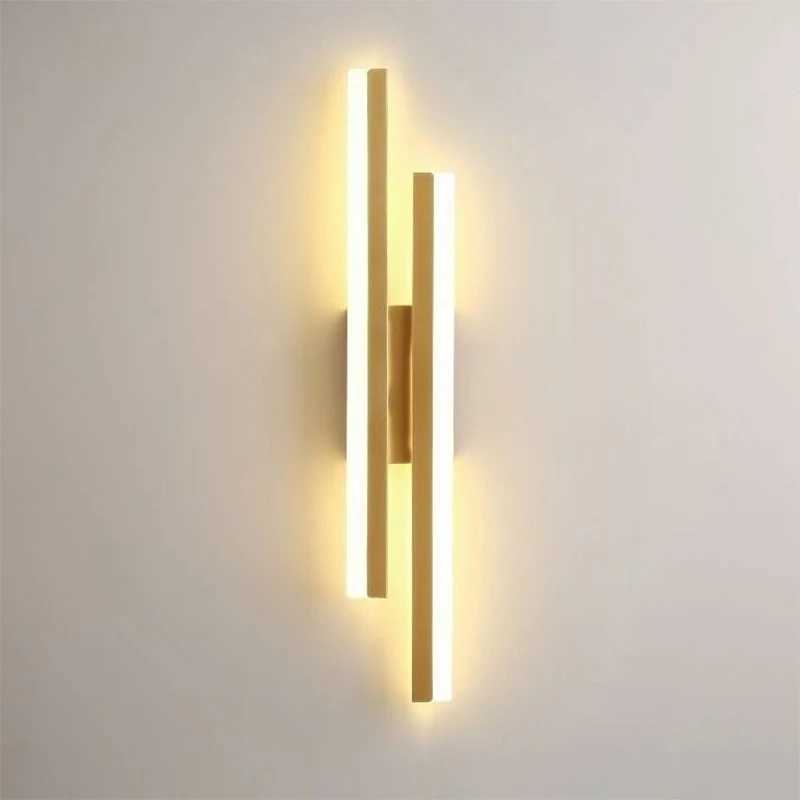 Modern LED Wall Lamp Black/Gold Acrylic Room Decor Light For Living Room Bedroom Interior Decor Lighting Fixture Wall SconceXJ250526